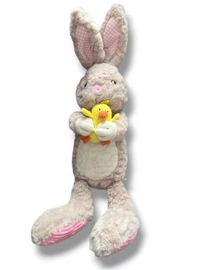 Animal Adventure Plush Bunny Rabbit With Chick 19" Soft Stuffed Easter Toy Doll
